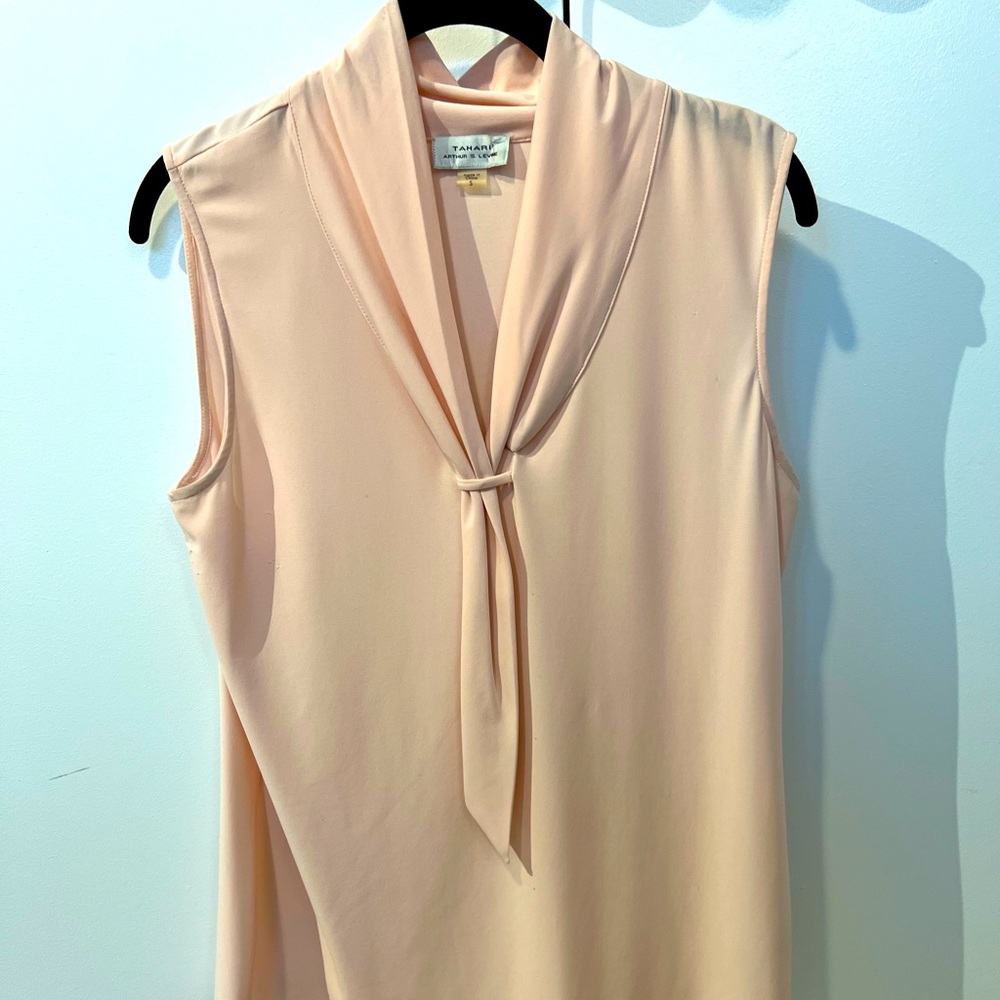 Baby pink blouse with tie neck